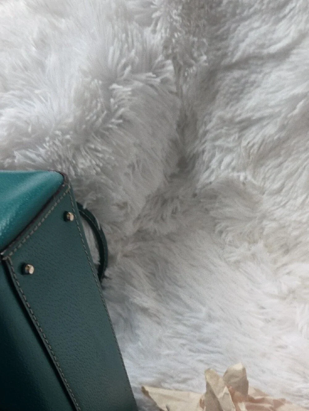 kate spade teal pebbled leather tote with gold logo plate